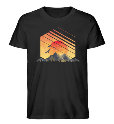 Sonnenaufgang Alpen - Herren Organic T-Shirt' berge Schwarz