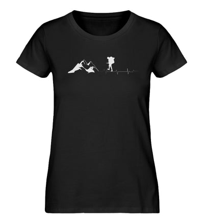 Herzschlag Wandern - Damen Organic T-Shirt berge wandern Schwarz