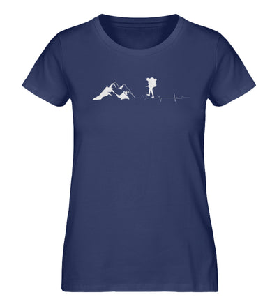 Herzschlag Wandern - Damen Organic T-Shirt berge wandern Navyblau