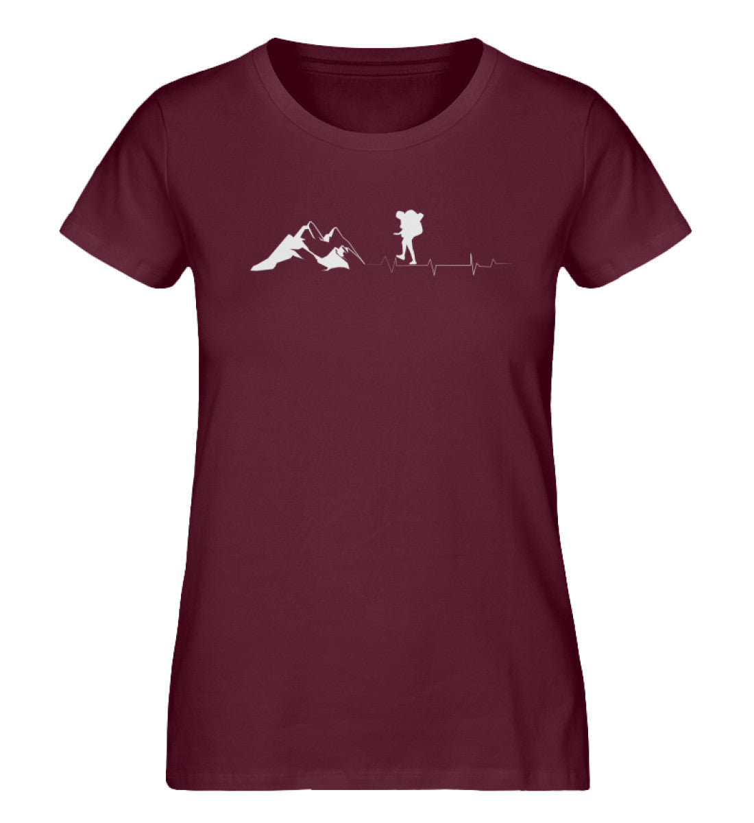 Herzschlag Wandern - Damen Organic T-Shirt berge wandern Weinrot