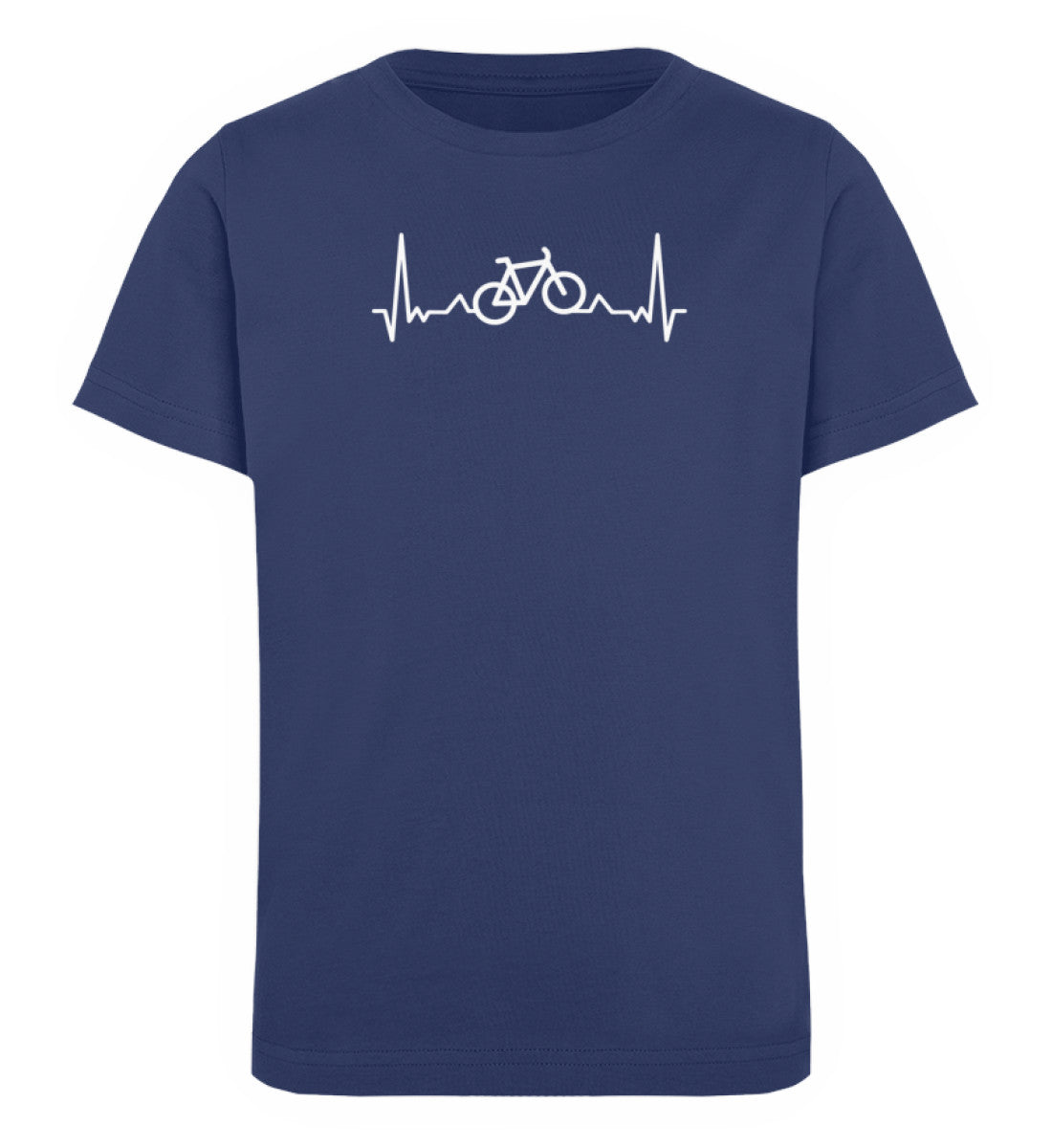 Herzschlag Fahrrad - Kinder Premium Organic T-Shirt fahrrad Navyblau