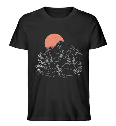 Berglandschaft - Herren Organic T-Shirt berge Schwarz
