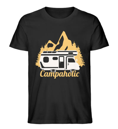 Campaholic. - Herren Organic T-Shirt camping Schwarz