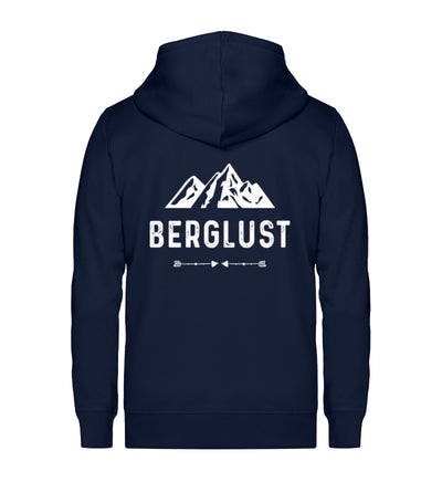 BERGLUST - Unisex Premium Organic Sweatjacke berge wandern Navyblau