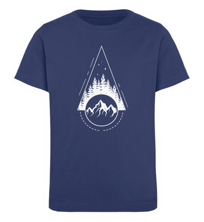 Berglandschaft - Geometrisch - Kinder Premium Organic T-Shirt berge Navyblau