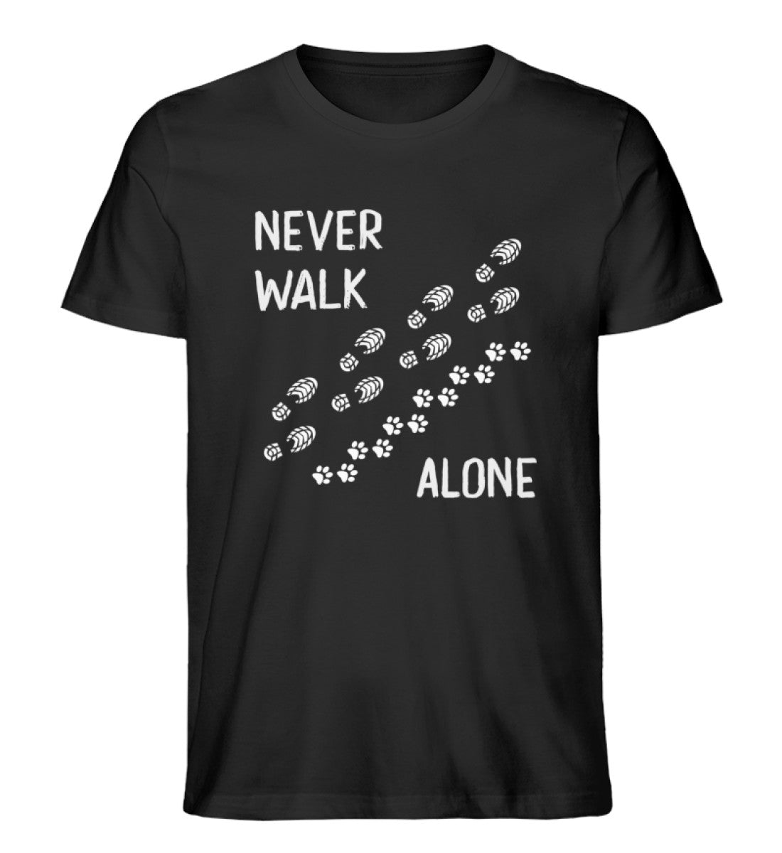 Never walk alone - Herren Premium Organic T-Shirt wandern Schwarz