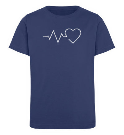 Herzschlag Fahrradkette - Kinder Premium Organic T-Shirt fahrrad Navyblau
