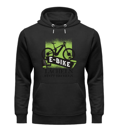 E-Bike - Lächeln statt hecheln - Unisex Premium Organic Hoodie e-bike Schwarz