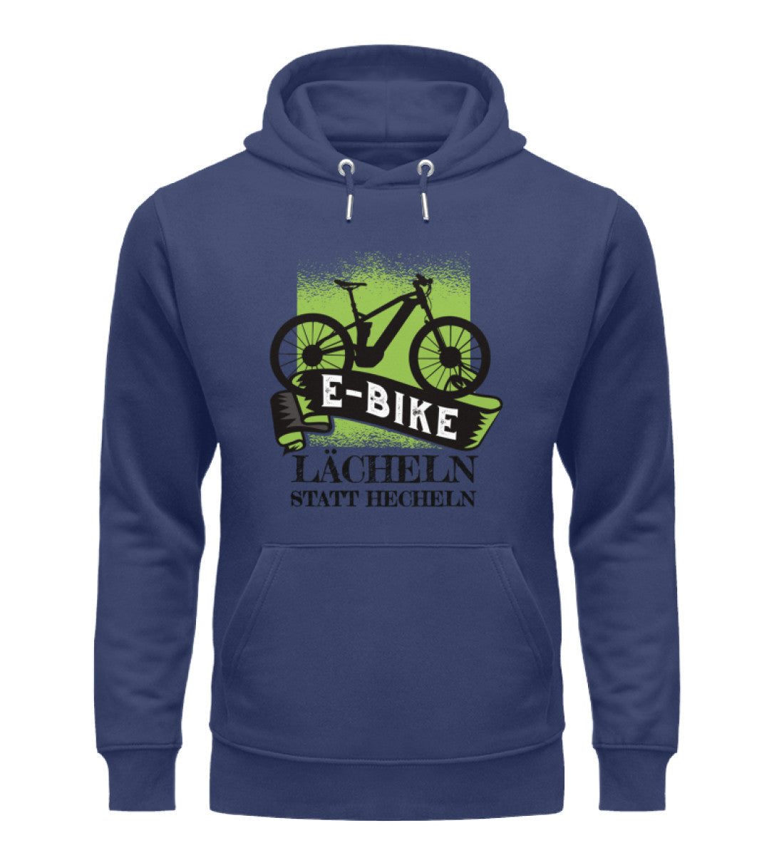 E-Bike - Lächeln statt hecheln - Unisex Premium Organic Hoodie e-bike Navyblau