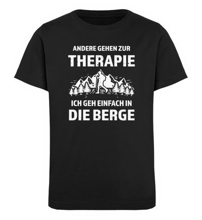 Andere gehen zur Therapie - Ich geh einfach in die Berge - Kinder Premium Organic T-Shirt Schwarz