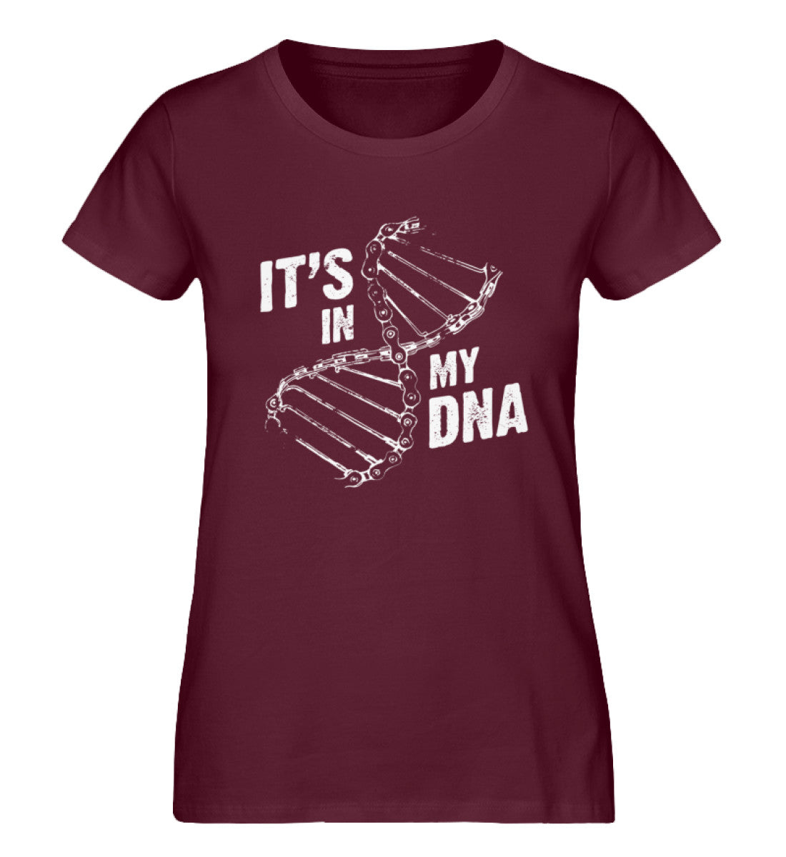Its in my DNA - Damen Organic T-Shirt fahrrad mountainbike Weinrot