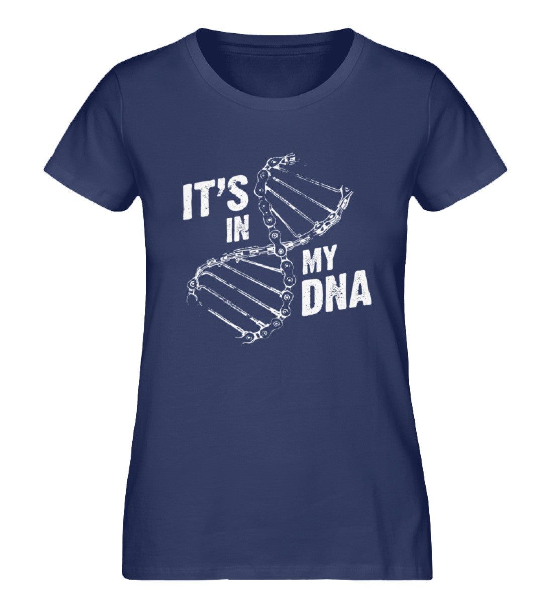 Its in my DNA - Damen Organic T-Shirt fahrrad mountainbike Navyblau