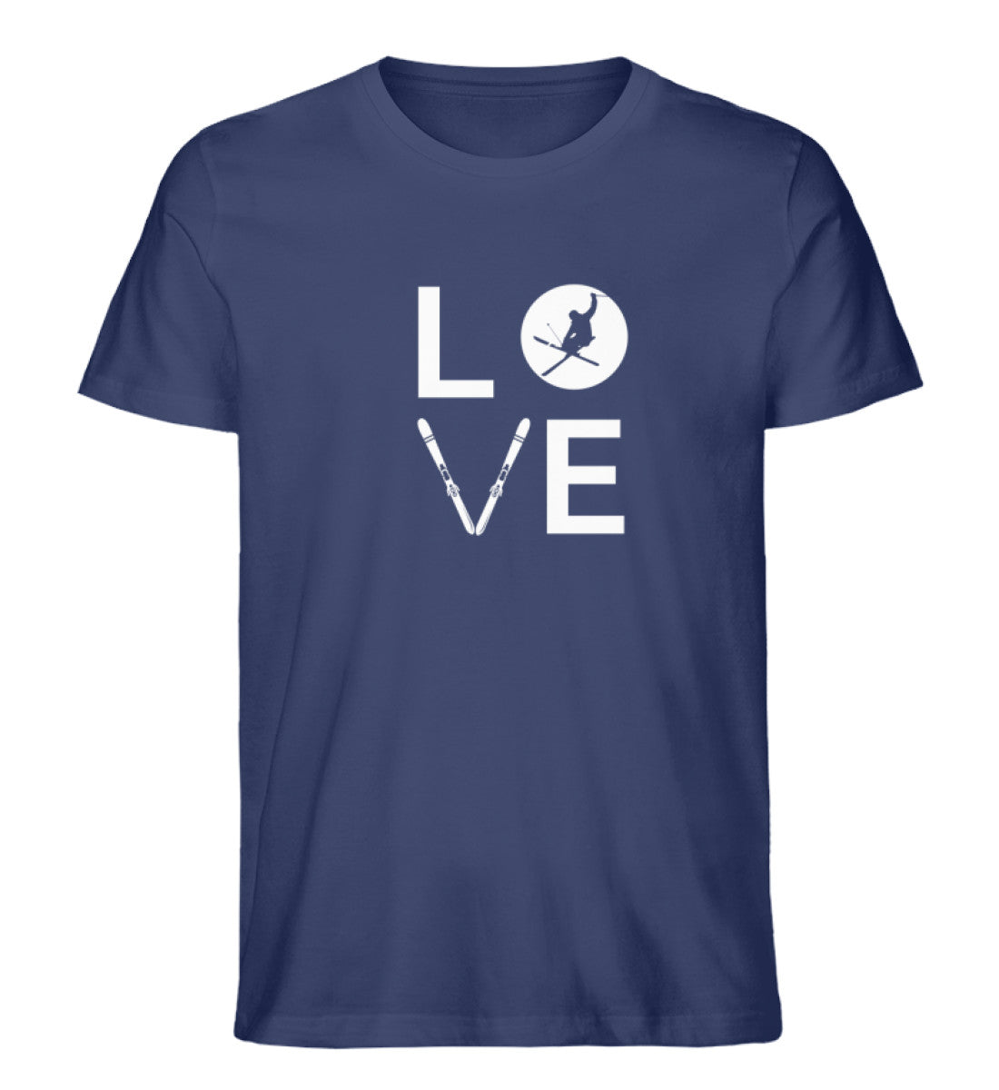 LOVE - Herren Organic T-Shirt ski Navyblau