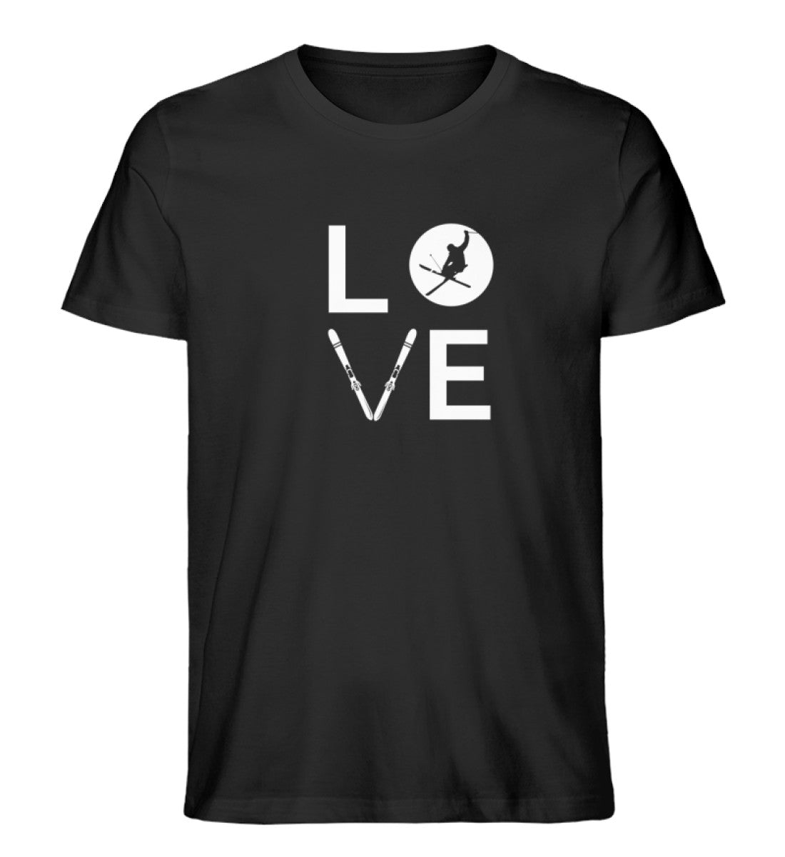 LOVE - Herren Organic T-Shirt ski Schwarz