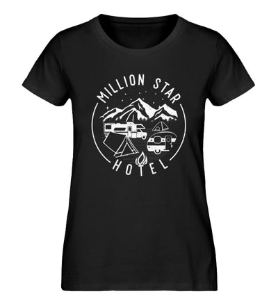 Million Star Hotel - Damen Organic T-Shirt camping Schwarz