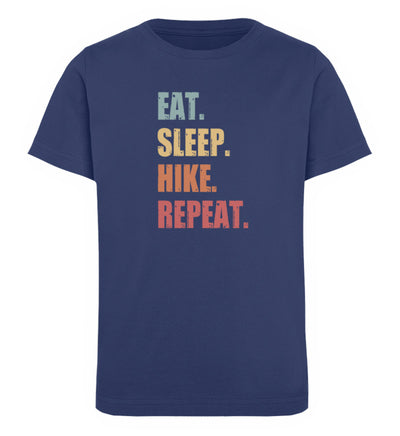 Eat Sleep Hike Repeat - Kinder Premium Organic T-Shirt wandern Navyblau