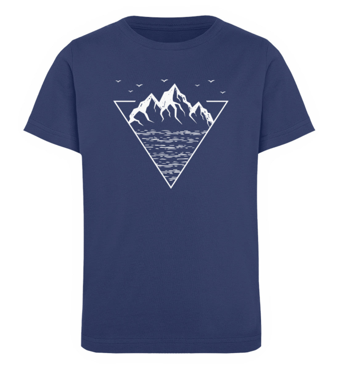 Berg Geometrisch - Kinder Premium Organic T-Shirt berge wandern Navyblau