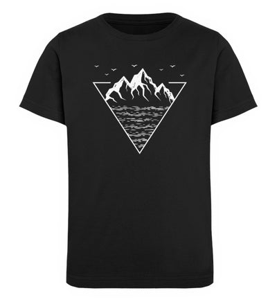 Berg Geometrisch - Kinder Premium Organic T-Shirt berge wandern Schwarz