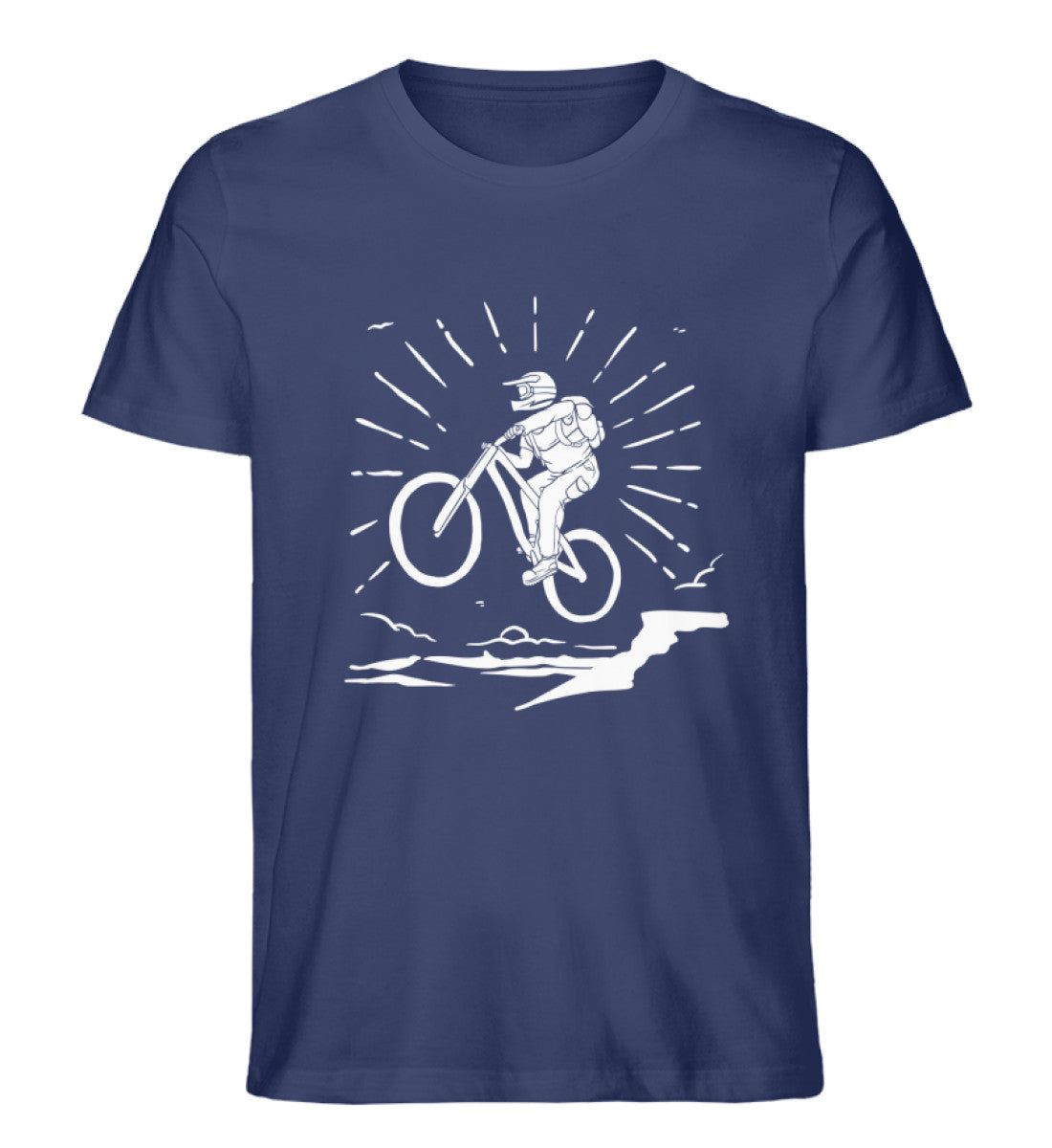 Mountainbiken - Herren Organic T-Shirt mountainbike Navyblau