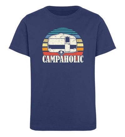 Campaholic - Kinder Premium Organic T-Shirt camping Navyblau