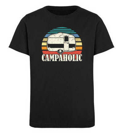 Campaholic - Kinder Premium Organic T-Shirt camping Schwarz