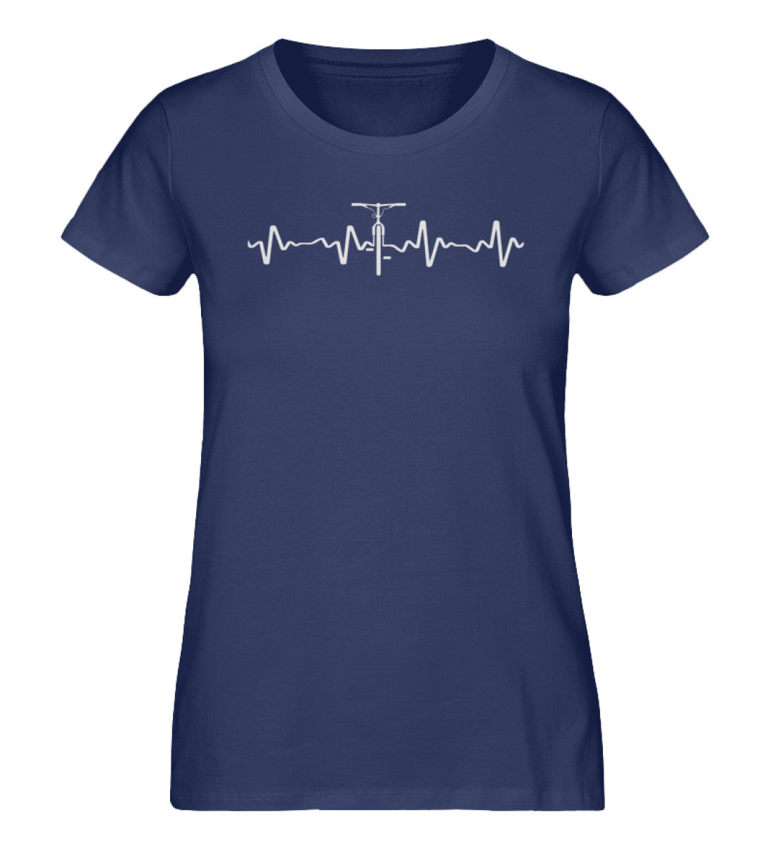 Herzschlag-Fahrrad - Damen Organic T-Shirt fahrrad mountainbike Navyblau