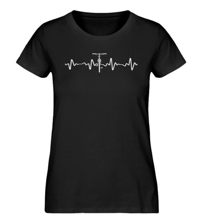 Herzschlag-Fahrrad - Damen Organic T-Shirt fahrrad mountainbike Schwarz