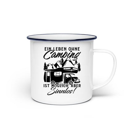 Camping ist Leben - Emaille Tasse camping