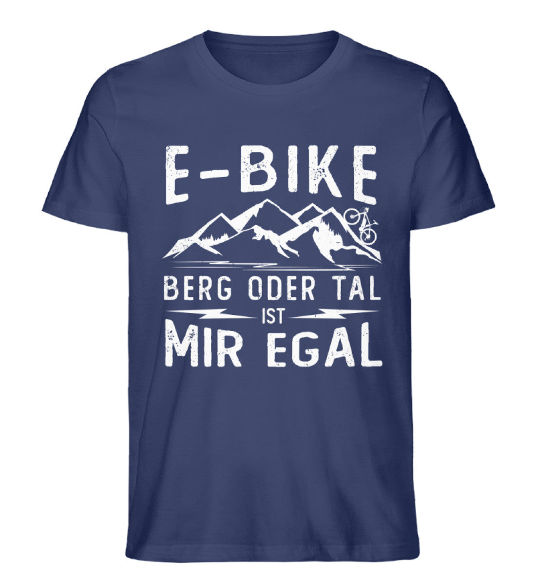 E-Bike - Berg oder Tal ist mir egal - Herren Organic T-Shirt e-bike Navyblau
