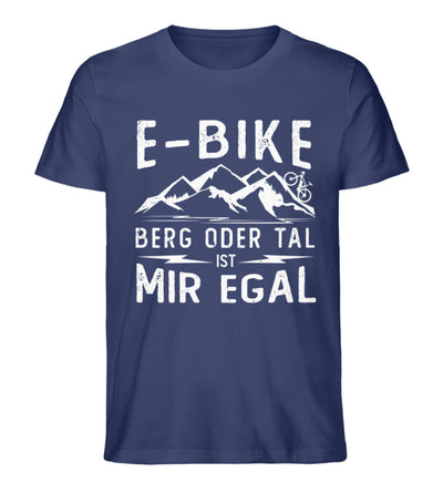 E-Bike - Berg oder Tal ist mir egal - Herren Organic T-Shirt e-bike Navyblau