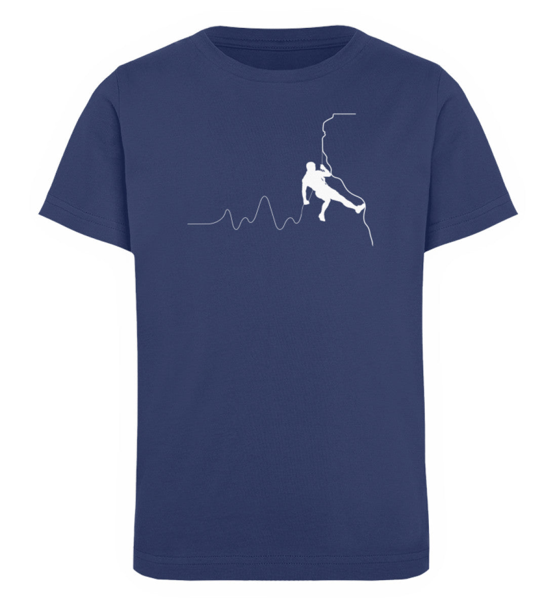 Herzschlag Bergsteiger - Kinder Premium Organic T-Shirt klettern Navyblau