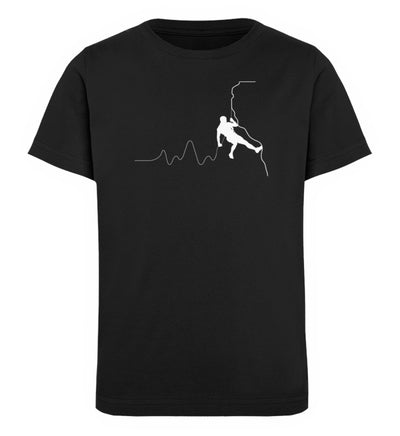 Herzschlag Bergsteiger - Kinder Premium Organic T-Shirt klettern Schwarz