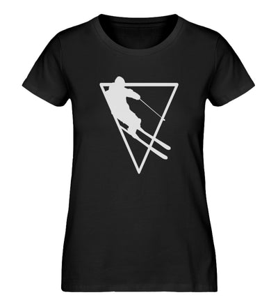 Skifahrer Geometrisch - Damen Organic T-Shirt ski Schwarz
