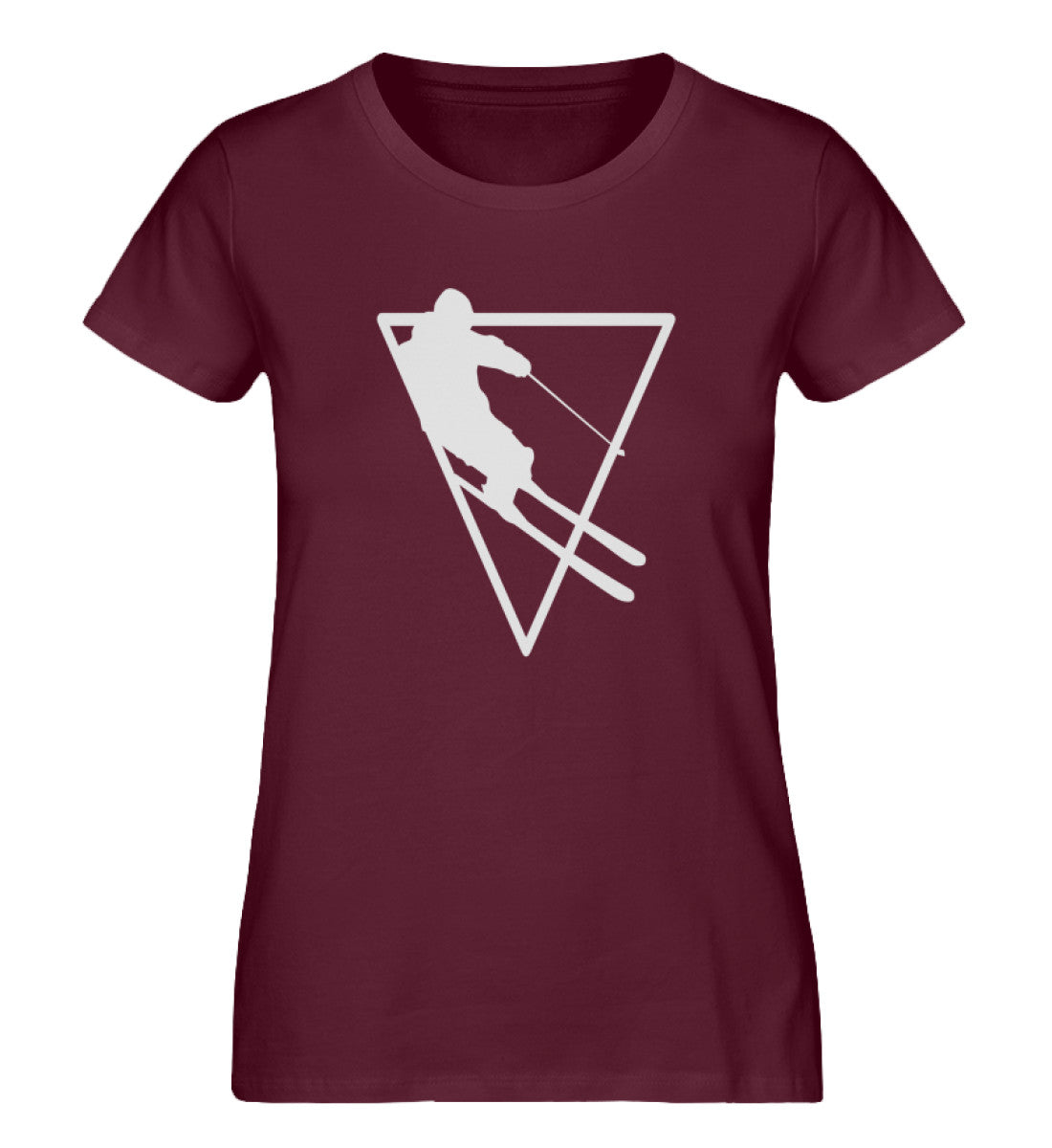 Skifahrer Geometrisch - Damen Organic T-Shirt ski Weinrot