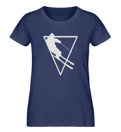 Skifahrer Geometrisch - Damen Organic T-Shirt ski Navyblau