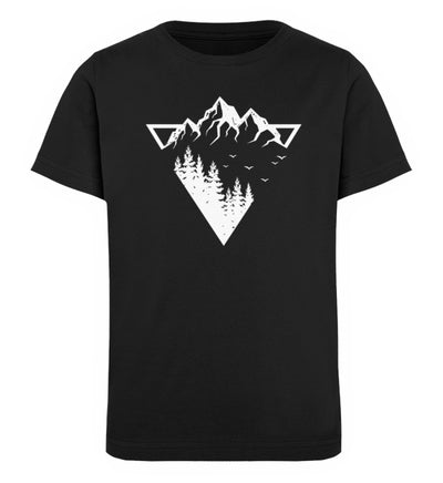 Berge - Geometrisch - Kinder Premium Organic T-Shirt berge camping wandern Schwarz