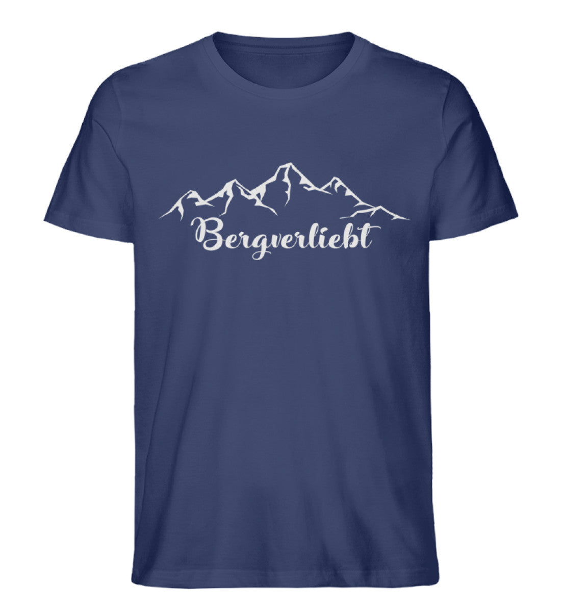 Bergverliebt - Herren Organic T-Shirt berge wandern Navyblau