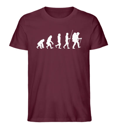 Evolution Wandermensch - Herren Premium Organic T-Shirt wandern Weinrot