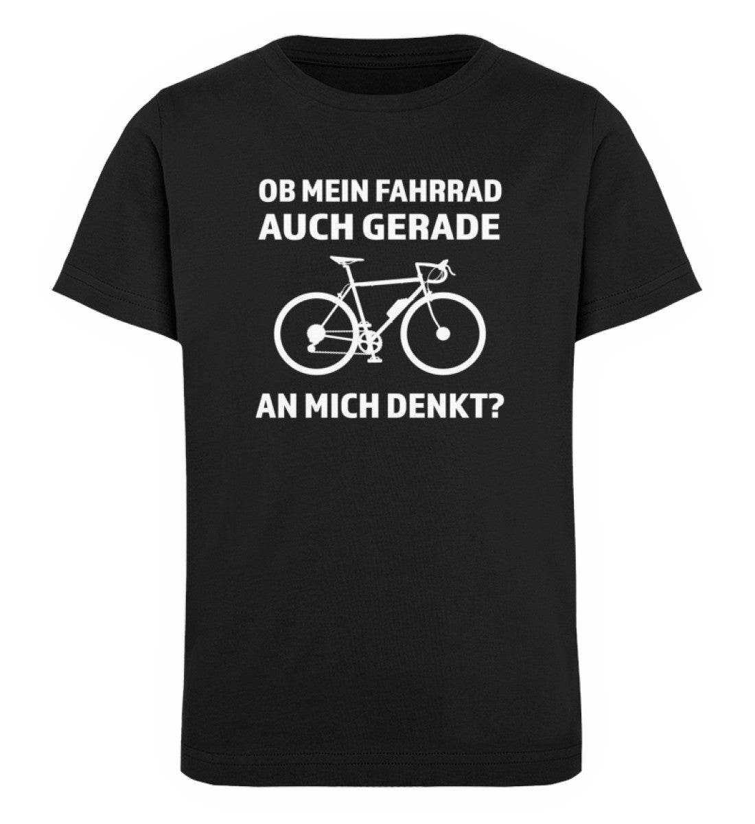 Ob mein Fahrrad gerade an mich denkt- Kinder Premium Organic T-Shirt fahrrad Schwarz