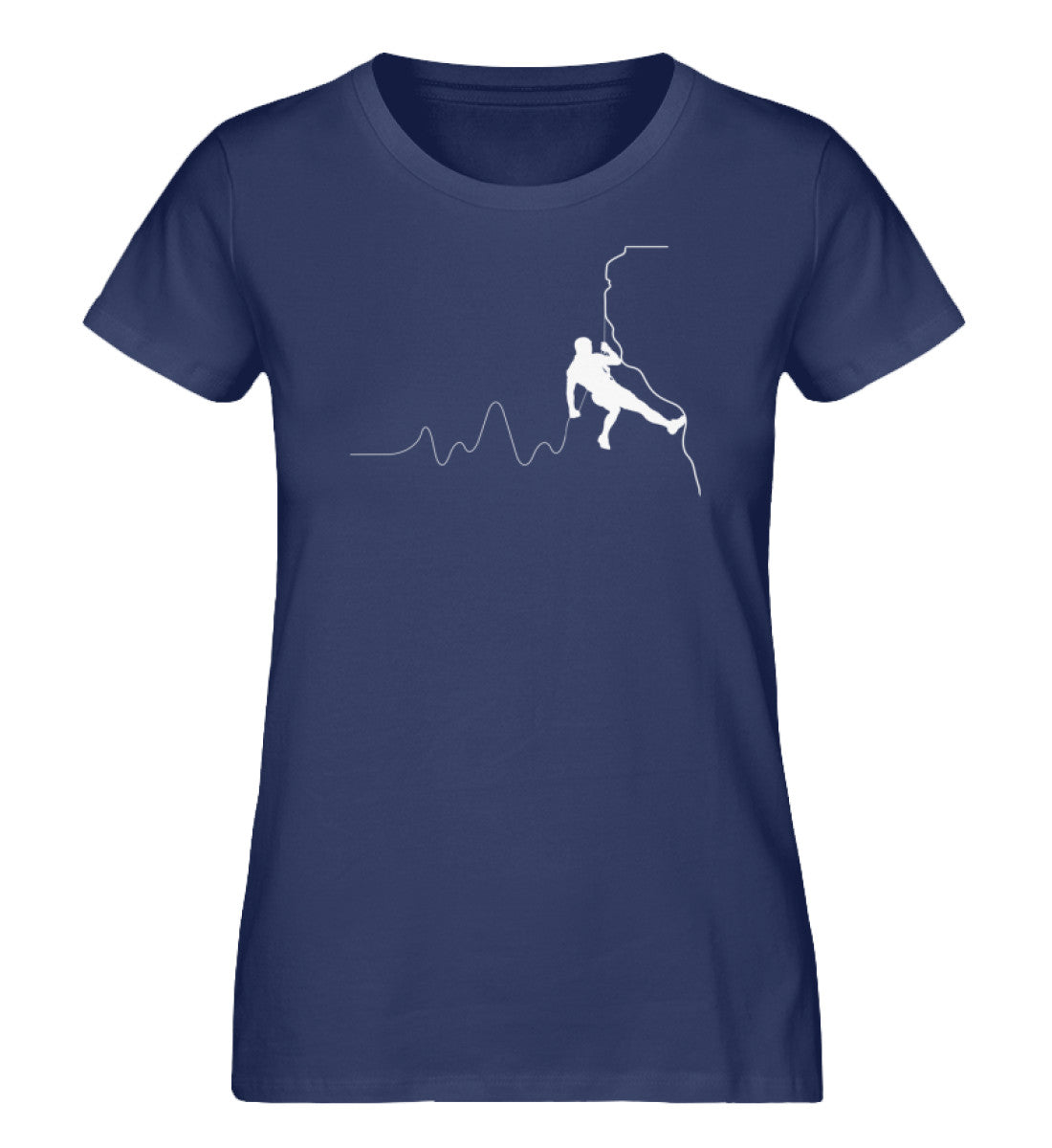 Herzschlag Bergsteiger - Damen Premium Organic T-Shirt klettern Navyblau