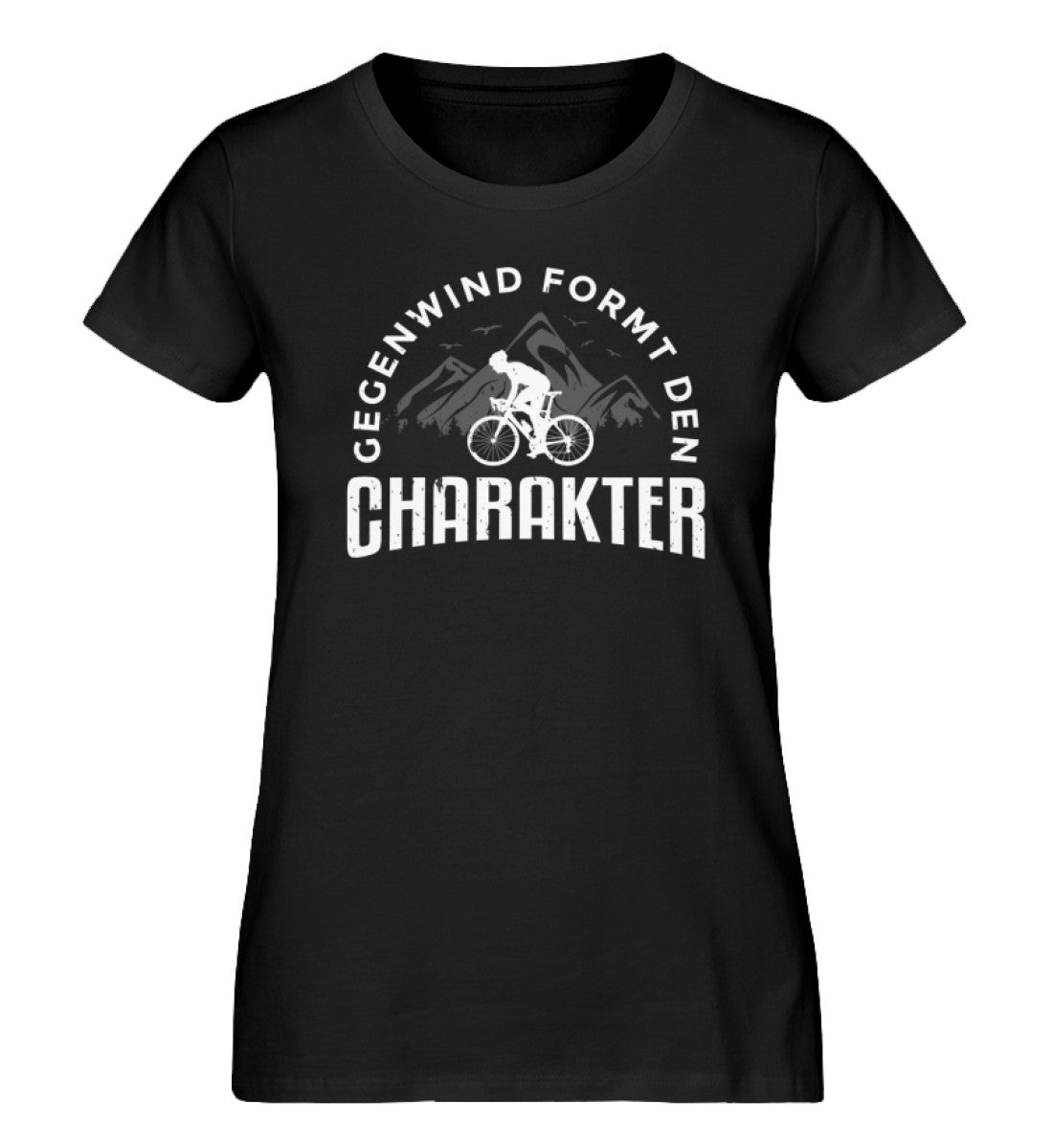 Gegenwind formt den Charakter - Damen Premium Organic T-Shirt fahrrad mountainbike Schwarz