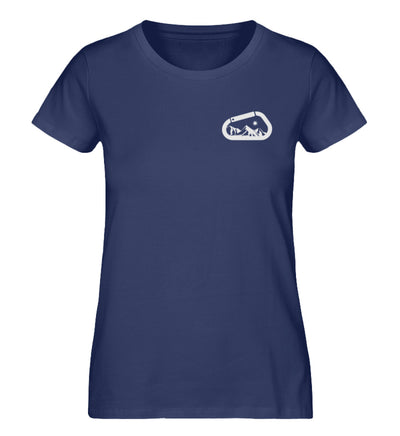 Karabiner - Damen Organic T-Shirt klettern Navyblau