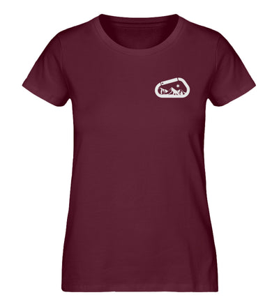 Karabiner - Damen Organic T-Shirt klettern Weinrot