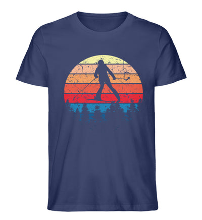 Skifahren Vintage - Herren Organic T-Shirt ski Navyblau