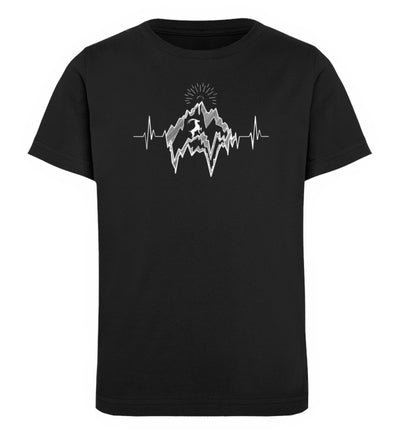 Herzschlag Alpensteinbock - Kinder Premium Organic T-Shirt berge Schwarz