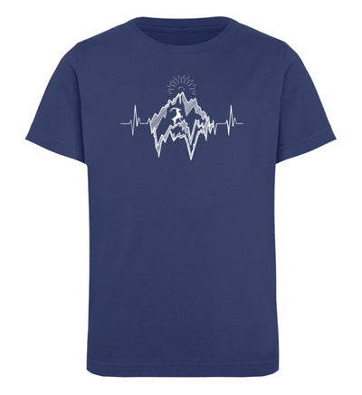 Herzschlag Alpensteinbock - Kinder Premium Organic T-Shirt berge Navyblau