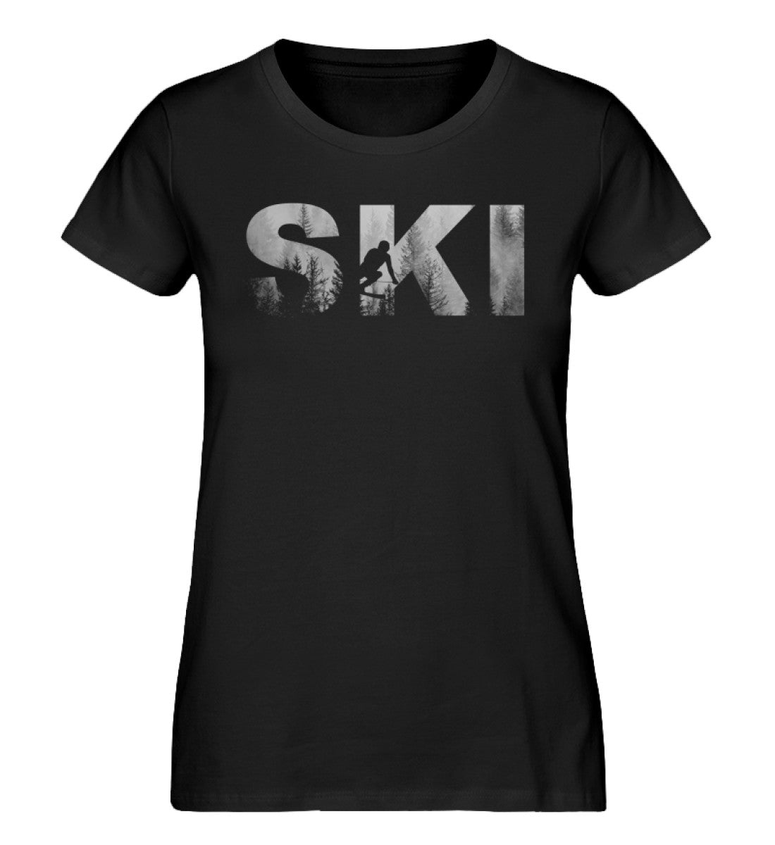 Ski - Damen Organic T-Shirt ski Schwarz