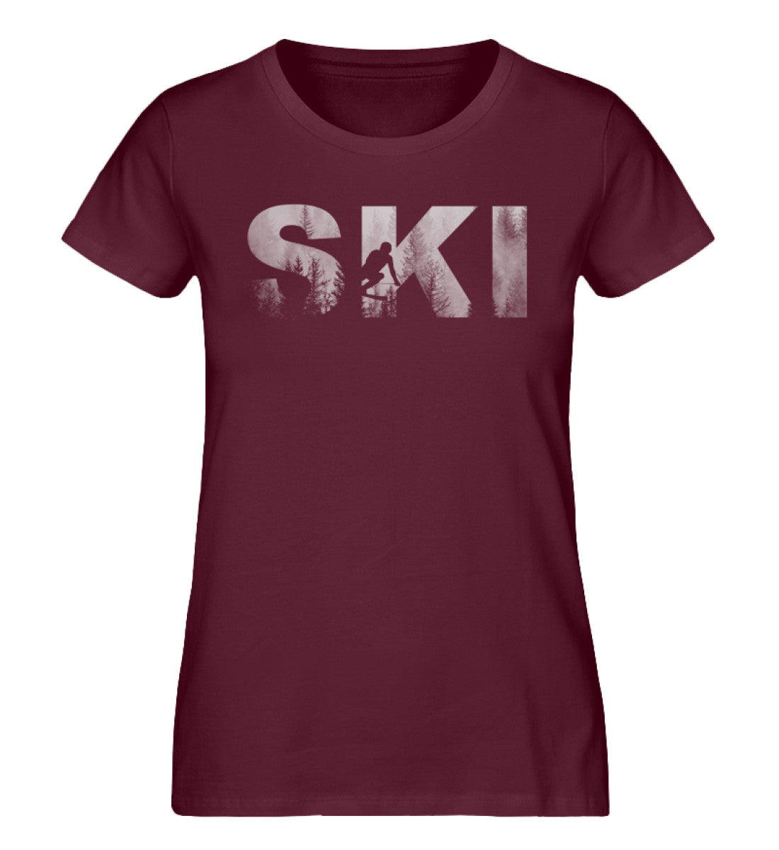 Ski - Damen Organic T-Shirt ski Weinrot