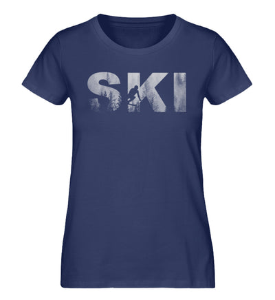 Ski - Damen Organic T-Shirt ski Navyblau