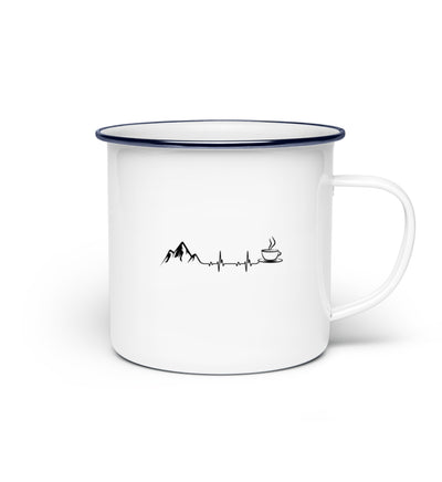 Herzschlag - Berge und Kaffee - Emaille Tasse berge wandern